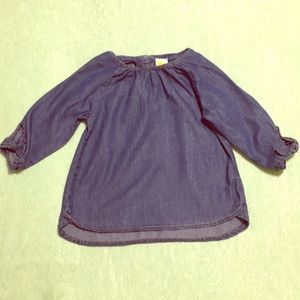 Denim toddler girl blouse